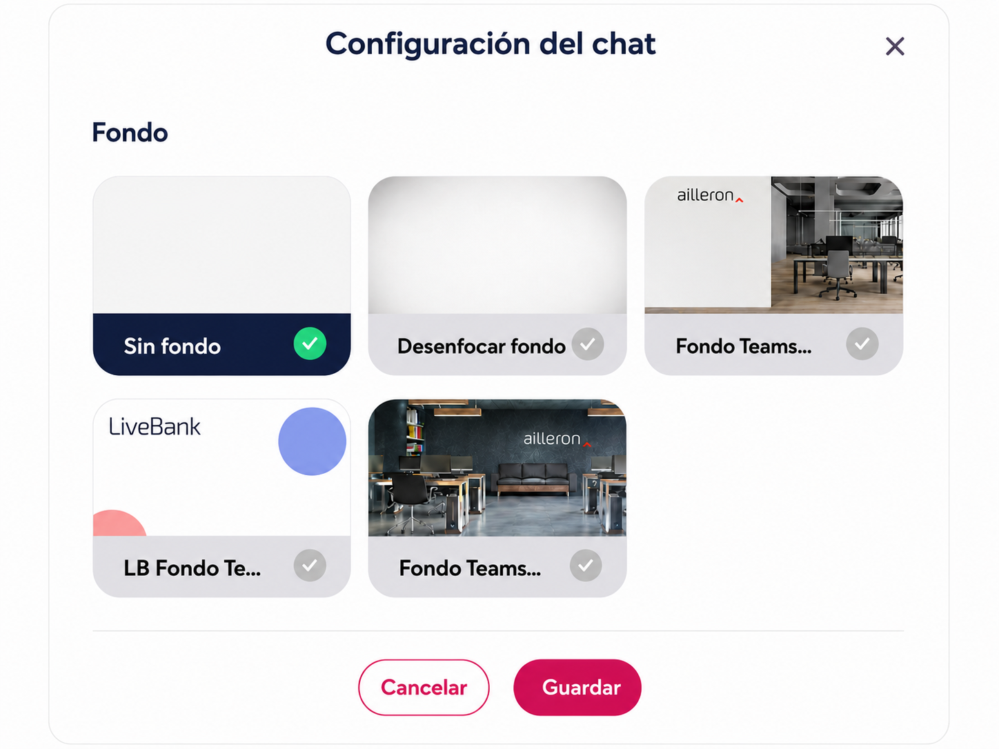 Configuración de las conversaciones en la plataforma LiveBank