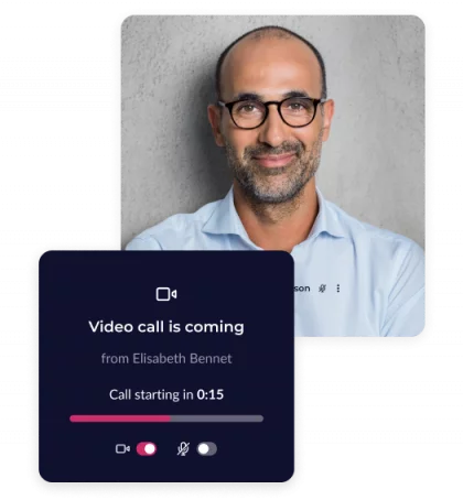 Video calls through digital channels in banking